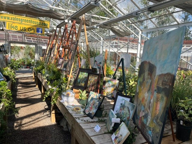 Artists and visitors at the Art Show
